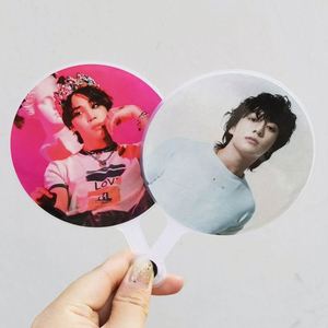Ventilador de Mano Circular Transparente de Plástico de Doble Cara, Personalizado, de Gran Tamaño, para Fiestas de Apoyo a Ídolos Kpop - Product Image 2