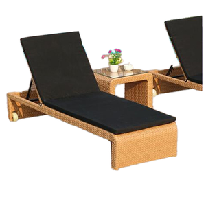 Chaise de plage moderne en métal, fauteuil lune, imitation rotin, tissu durable, structure en aluminium, pliable, inclinable, pour extérieur, chambre, hôtel - Product Image 6