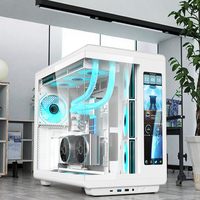 Oem Odm desain baru kabinet Pc Casing komputer layar Lcd grosir Gaming kualitas tinggi Casing Pc dengan layar Lcd Panel depan