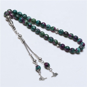 공장 판매 천연 돌 10MM 이슬람 Tasbeeh Tespih 알라 기도 구슬 33 이슬람 Misbaha 묵주 - Product Image 5