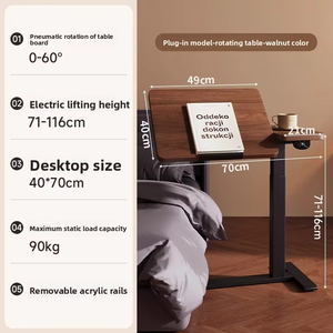 Scrivania Elettrica Regolabile in Altezza da Comodino, Tavolo Elevabile per Studio, Supporto per Laptop, Tavolino Laterale Mobile - Product Image 6