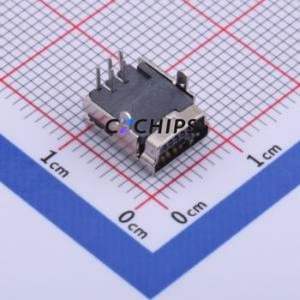 920-462A2021D10100 USB Connector Bent Lead Through Hole Connector Mini-B USB 2.0 Female Right Angle Insert - Product Image 1