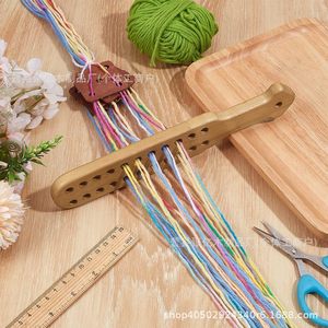 Distributeur de fil en bois 15 cm, séparateur ovale pour tricot, outil auxiliaire pour crochet, accessoire de couture - Product Image 1