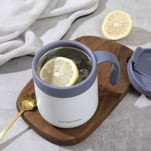 Mug à café isotherme en acier inoxydable avec poignée pour couples, tasse à thé portable pour la maison ou le bureau, idéal pour les cadeaux - Product Image 4