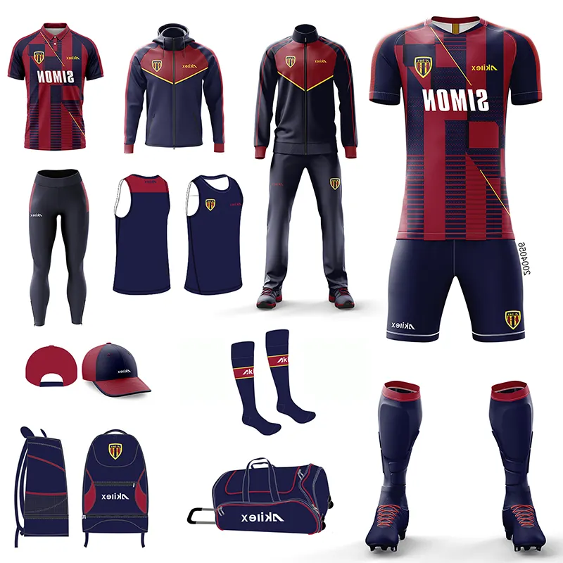 Hot sale OEM ODM Football Uniform Set Tracksuit Training Wear Soccer Gear Jersey Soccer Football Shirt Custom