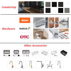 AllandCabinet Furniture Placard de cuisine de rangement en bois massif laqué moderne Armoires de cuisine à grande île pour la maison de Chicago - Product Image 4