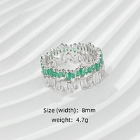 Bague en argent 925 de haute qualité, entièrement sertie de zircon, bijoux fins, luxe minimaliste, femmes, bague de promesse épaisse et scintillante