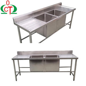 Pia de Cozinha em Aço Inoxidável com Compartimentos, Aprovada para Cozinhas Comerciais e Restaurantes - Product Image 1