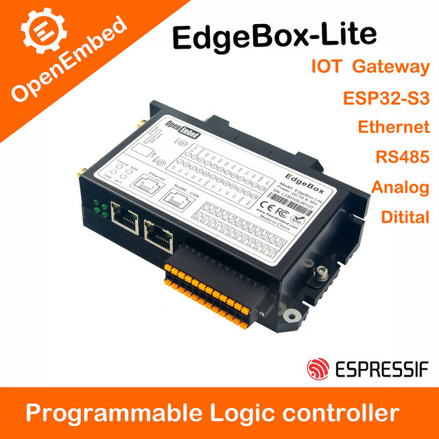 PLC Programmable Logic Controller, RS485 4G LTE GPS WIFI LORA IoT Gateway Automation Industrial Router ESP32-S3 PLC