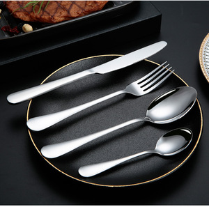 High-end Restaurant Hotel Gift Set 410 Stainless Steel <b>Flatware</b> 24-piece Set Golden Steak Cutlery - Product Image 5
