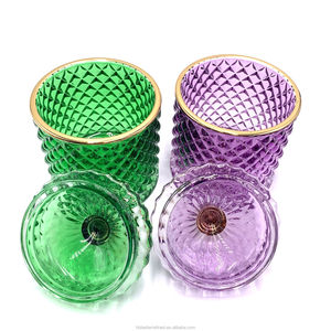 <span class=keywords><strong>Lot</strong></span> de vente au détail de pots en <span class=keywords><strong>verre</strong></span> de luxe à découpe géométrique, vides, pour <span class=keywords><strong>bougies</strong></span>, en <span class=keywords><strong>verre</strong></span> coloré, avec couvercle, 230ml, 300ml, 500ml, pour bonbons - Product Image 4