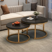 Table Basse Ronde Moderne de Luxe, Plateau en Bois, Vente Flash, Design Simple pour Salon et Bureau, Combinable et Empilable Portable