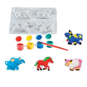 Crianças Modelo Colorir Unpaint Animal tema 3D gesso gesso brinquedos molde pintura crianças diy molde pintura brinquedo