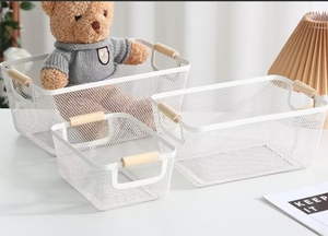 Panier en fer rectangulaire noir multicolore pour la décoration de la maison, cuisine, salle de bain - Product Image 2