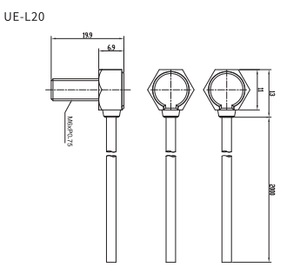 UE-L10 90 도 모서리 모양 레이저 관통 빔 광전 센서 최소 1mm 불투명 물체 광학 센서 감지 - Product Image 3
