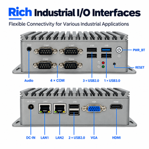 Mini PC Industrial sin Ventilador Intel Celeron N2840 J1900, 4 COM RS232 RS485, LAN Dual, 6 <span class=keywords><strong>USB</strong></span>, Amplio Voltaje, Computadora Integrada - Product Image 4