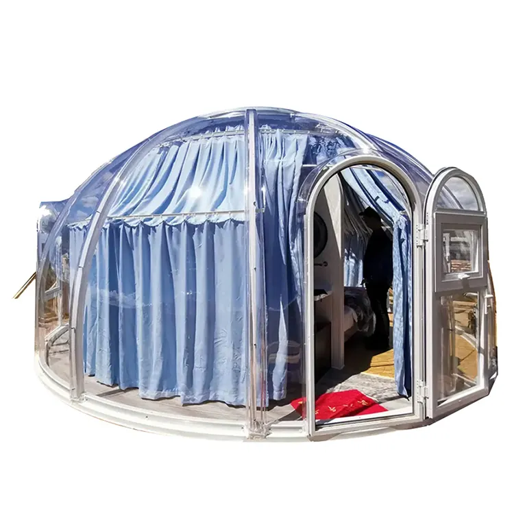 2021 الساخن جولة فقاعة مصيف بيت خيمة فقاعية الشكل شفافة المنازل الجاهزة قبة