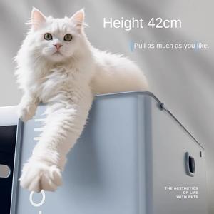 Midai Dabie 20L Katzen toilette aus Kunststoff mit doppeltem Verwendung zweck, offenem Schließ system mit hohem Spritz schutz und Zubehör für große Katzen - Product Image 3