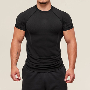 Camiseta Deportiva de Manga Corta para Hombre, de Secado Rápido, Estampada, Elástica, Transpirable, de Poliéster y Seda de Leche, para Levantamiento de Pesas y Fitness - Product Image 3