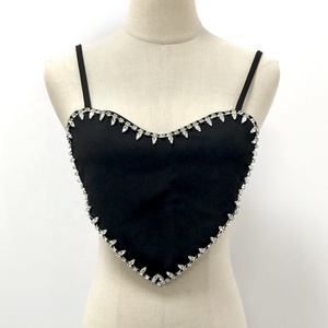 <span class=keywords><strong>Top</strong></span> court à bretelles souples en strass pour femmes - Product Image 3