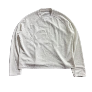 T-shirt à manches longues pour homme, coupe classique, col rond, tricot gaufré, respirant, couleur unie, décontracté, manches raglan, 100% coton - Product Image 1