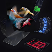 Installation facile intérieur p6 p8 p10 p16 p20 LED écran maillé d'affichage de film flexible transparent pour fabricant d'affichage de fenêtre