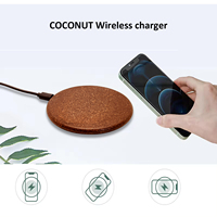 Nouveau chargeur portable de charge sans fil de téléphone de noix de coco 10000mah écologique 2 en 1 batterie externe avec chargeur Apple Watch