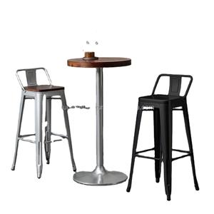 Chaises <span class=keywords><strong>de</strong></span> mobilier d'extérieur empilables <span class=keywords><strong>de</strong></span> style <span class=keywords><strong>industriel</strong></span> vintage bon marché d'usine <span class=keywords><strong>chaise</strong></span> en métal à dossier long pour restaurant en fer - Product Image 3