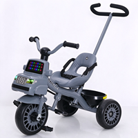Tricycle en plastique pour enfants avec musique et lumières, chariot à pousser pour les enfants de 1 à 6 ans, utilisation intérieure et extérieure