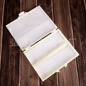 Hongbolai 100-Slide Box With Stainless Steel Buckle White Pathology Slide Storage Case For <b>Microscope</b> Slides - Product Image 2