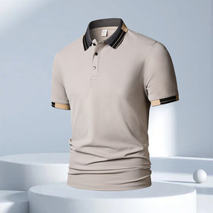 Wholesale Men's Anti-Wrinkle Comfortable 100% Cotton <b>Blank</b> for Short Sleeve T-Shirts New Summer Styles Casual Knitted 220g - Product Image 5