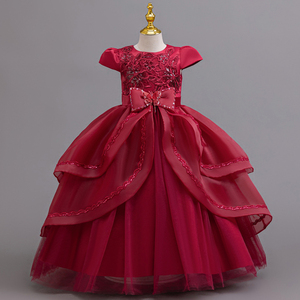 Vestido de noche de malla irregular para niñas, vestido de princesa para actuaciones de piano, disfraz de Navidad, disfraz de festival - Product Image 4