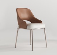 Guangdong Foshan Ensemble de table à manger de salle à manger moderne de luxe chaise de salle à manger en acier inoxydable pour restaurant