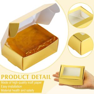 Cajas para Jabón Hechas a Mano, Mini Cajas de Regalo Kraft con Ventana para Panadería, Dulces, Jabones y Regalos - Product Image 1