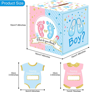 Suministros para Fiesta de Revelación de Género Personalizados de Fábrica, Linda Caja de Votación 'Él' 'Ella', 51 Tarjetas de Votación para Juegos de Votación para Baby Shower - Product Image 4