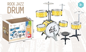 Wholesale Multi Color Kids Jazz <b>Drum</b> Set 6 <b>Drums</b> 3 Cymbals, Educational Musical Rock <b>Drum</b> Toy with Stool For Children Gift - Product Image 4