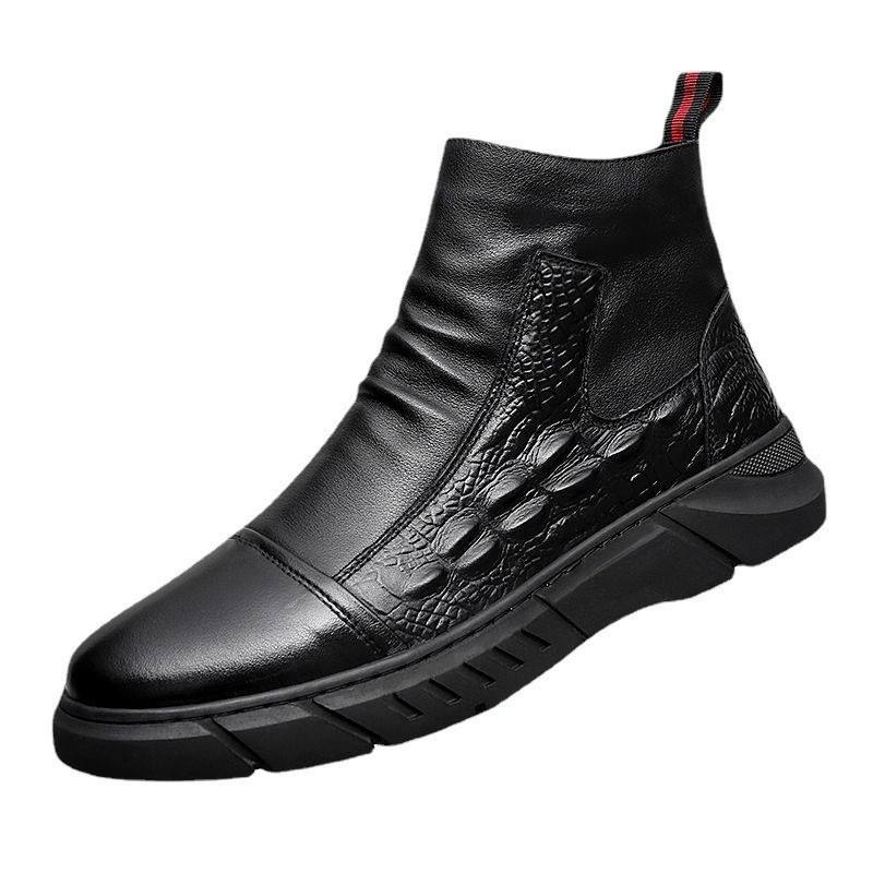 For Martin Boots for Men Korean Fashion High-Top Shoes with - Main Image