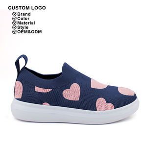 Vente en gros de chaussures pour enfants baskets multicolores tricotées pour tout-petits baskets décontractées sans lacet chaussures pour enfants chaussures de sport pour enfants filles et garçons - Product Image 3