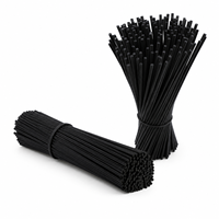 Bâtonnets diffuseurs en fibre noire écologiques de 3 mm x 25 cm, qualité médicale, antibactériens, pour diffuseur de parfum d'intérieur