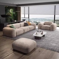 Style européen nordique de luxe modulaire sectionnel canapé canapé ensemble carré en bois-meublé salon meubles velours sol élégant