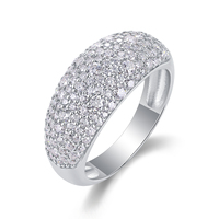 Anello in Moissanite di Colore D VVS1 di Qualità Superiore, Anello di Lusso in Argento Sterling 925 per Donna, Anello con Gemma e Incastonatura a Pavé