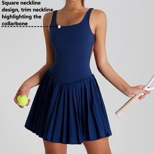 Falda de tenis para mujer, cómoda, de tela de nailon, con almohadilla para el pecho, corta, sin espalda, transpirable, para Fitness, deportes, Golf, novedad de 2000 - Product Image 3