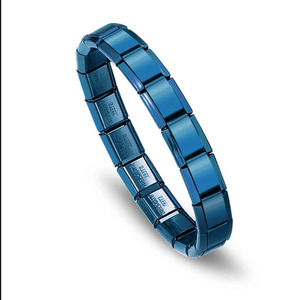 Pulsera Elástica <span class=keywords><strong>de</strong></span> <span class=keywords><strong>Acero</strong></span> Inoxidable con Módulos Italianos Chapados en Oro Multicolor BS2090, Pulseras con Dijes <span class=keywords><strong>de</strong></span> Moda para Mujer - Product Image 4