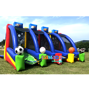 Precio de fábrica nuevos juegos de pelota 3 en 1 béisbol baloncesto tiro fútbol deportes zona inflable carnaval juego de tiro para la venta - Product Image 2