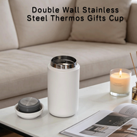Gobelet isotherme portable de 400 ml à double paroi en acier inoxydable 304, mini thermos de voyage, logo personnalisé pour cadeau
