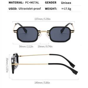 Gafas de Sol Personalizadas con Logotipo, Moda Retro 2025, Unisex, Metálicas, Poligonales, Rectangulares, con Protección UV400, Montura Pequeña Cuadrada de Aleación con Diseño de Leopardo - Product Image 6