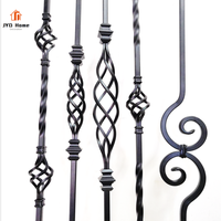 Fournisseur chinois Matt Black 1/2 "Poudre Enduit Fer Knuckle Panier Balustres Métal Escalier Broches En Gros
