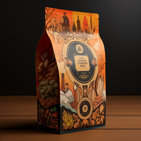 Sacs d'emballage personnalisés pour grains de café 250g 500g, sacs à café verticaux avec valve, fermeture éclair latérale réutilisable, fond plat