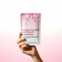 Sachet en plastique thermosoudé sur 3 côtés, résistant à l'humidité, pour emballage de masques faciaux et de lotions, soins de la peau et produits de beauté