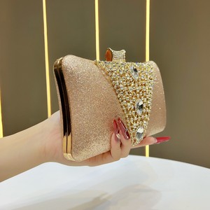 Nouvelle pochette de soirée pour femme, style européen et américain, avec motif en strass incrusté de diamants, bandoulière chaîne, modèle Tanjing - Product Image 2